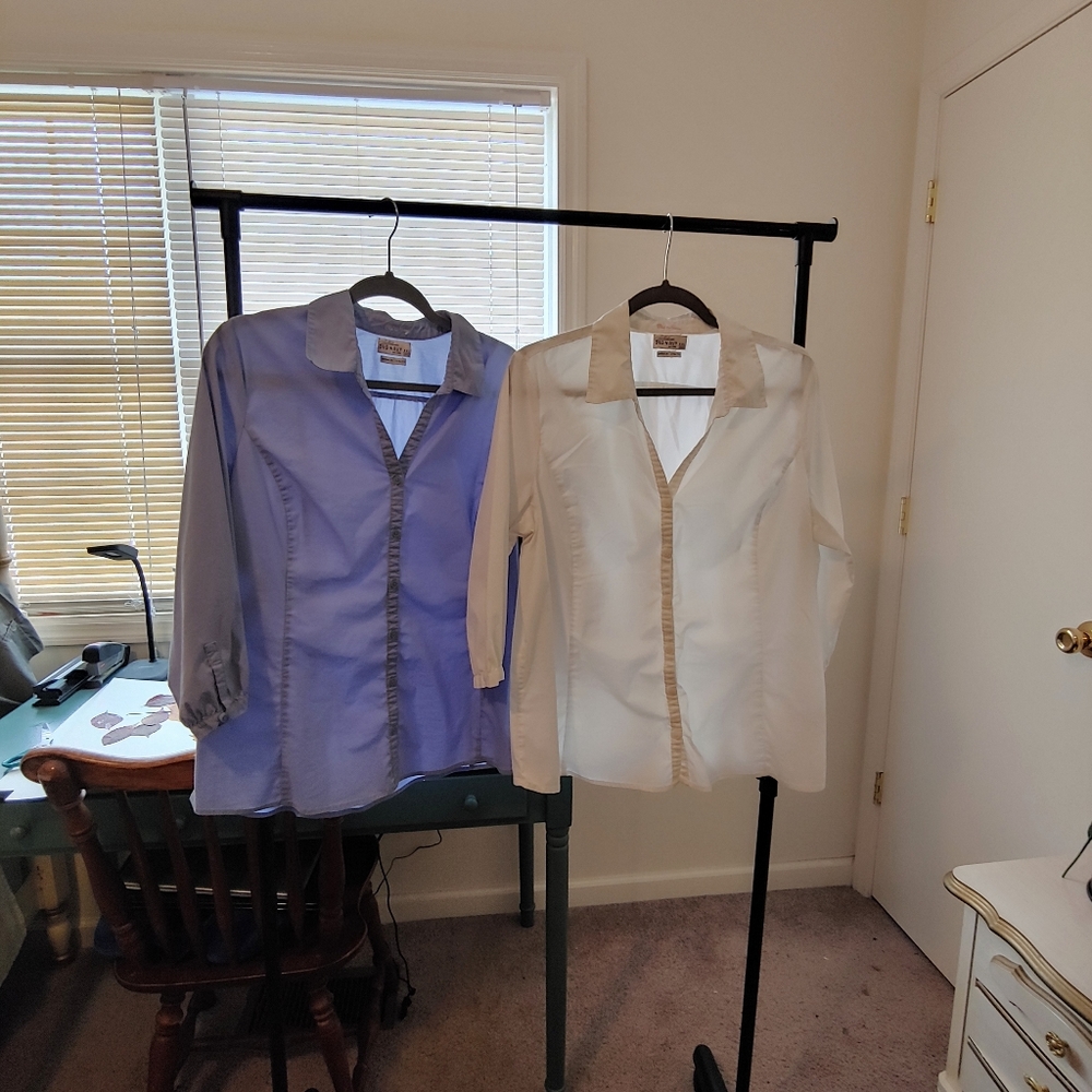 Two Old Navy Perfect Fit Stretch Button Up Shirts
